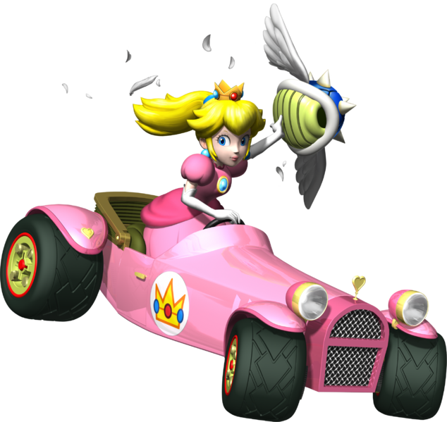 File:Princess Peach Spiny Shell Artwork - Mario Kart DS.png