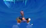 Rosalina driving in a tunnel with icicles
