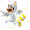 Squared screenshot of White Tanooki Mario from Super Mario 3D Land.