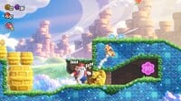 The first 10-flower coin in the Scram, Skedaddlers! level in Super Mario Bros. Wonder, inside of a passage blocked by a barrel