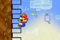 Mario's side-profile climbing animation, both isolated and as seen in-game.