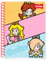 A notebook (featuring Peach, Daisy, and Rosalina)