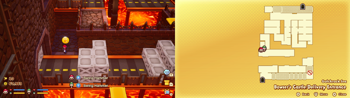 Mario near a 10-Coin on Wayaway Island of Mario & Luigi: Brothership.