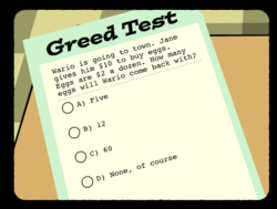 Screenshot of Greed $chool Test