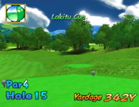 Hole 15 of Lakitu Valley from Mario Golf: Toadstool Tour.