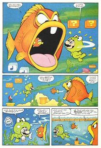 Page 4 of "Love Flounders", from the Nintendo Comics System.