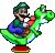 Luigi riding Yoshi from the game Mario is Missing!.