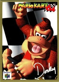 One of the Mario Kart 64 Collectible Trading Cards.