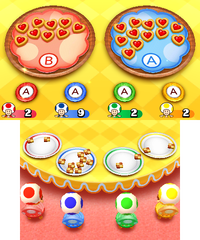 Greedy Eats minigame played in the Toad Scramble moode