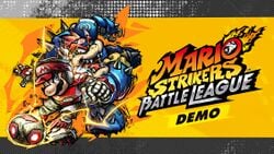 Advertisement image for the demo of Mario Strikers: Battle League
