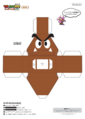 Printable of Papercraft Goomba from Nintendo Kids Space