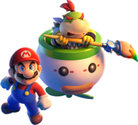 Art of Mario and Bowser Jr. from Super Mario 3D World + Bowser's Fury