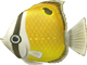 Model of a yellow fish from Super Mario Galaxy. It resembles butterflyfish in the genus Chaetodon.