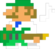 Artwork of Luigi used to present the Nintendo Special Rockband.