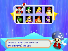 Character select screen from Mario Party 3