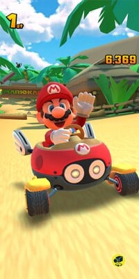 3DS Cheep Cheep Lagoon T: Mario doing a victory lap