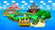 The Mushroom Kingdom in Mario & Luigi: Bowser's Inside Story + Bowser Jr.'s Journey.