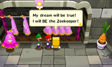 Screenshot of a Pi'illo Island resident wishing to dress up as a Zeekeeper.