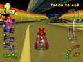 A car in Mushroom City from Mario Kart: Double Dash!!.