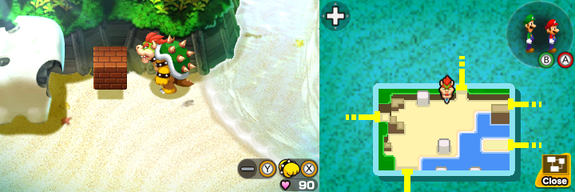 Fifth block in Plack Beach of Mario & Luigi: Bowser's Inside Story + Bowser Jr.'s Journey.