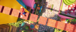 Mario crossing a bridge of Brick Blocks