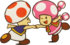Official 2D Vector artwork of Toad and Toadette.