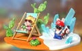 Rabbid Peach relaxing with Rabbid Mario nearby in Mario + Rabbids Kingdom Battle