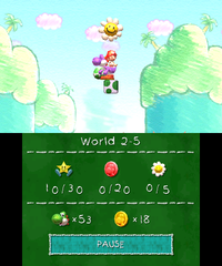Smiley Flower 1: Just above the Egg Block right at the beginning of the level.