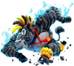 Artwork of Donkey Kong's Zebra Bananza transformation in Donkey Kong Bananza
