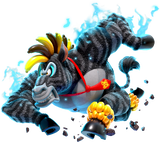 Artwork of Donkey Kong's Zebra Bananza transformation in Donkey Kong Bananza
