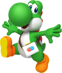 Artwork of Dr. Yoshi from Dr. Mario World
