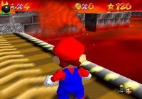 Mario and a Sparky in Lethal Lava Land