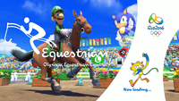 Loading screen for the Equestrian event in Mario & Sonic at the Rio 2016 Olympic Games on Wii U