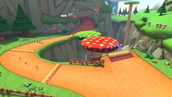 Wii Mushroom Gorge as it appears in Mario Kart 8 Deluxe