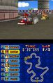 Mario driving around a corner in Yoshi Circuit