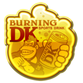 A Mario Kart Tour Burning DK gold badge
