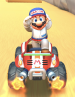 Mario (Mechanic) performing a trick.