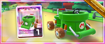 The Piranha Pipes from the Spotlight Shop in the Pipe Tour in Mario Kart Tour