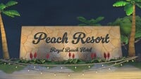 Peach Resort advert in Mario Kart World