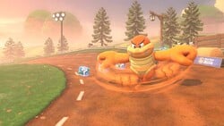 An obstacle spawned by Kamek in Mario Kart World