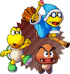 Artwork of Bowser's Minions: Kamek, Koopa Troopa, and Goomba in Mario & Luigi: Brothership