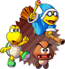 Artwork of Bowser's Minions: Kamek, Koopa Troopa, and Goomba in Mario & Luigi: Brothership