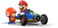 Artwork of Mario in a kart with Slim tires from Mario Kart 8