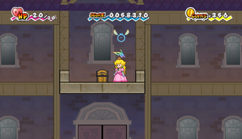 Second treasure chest in Merlee's Mansion of Chapter 2-2 of Super Paper Mario.
