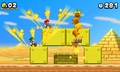 Mario and Luigi defeat a Pokey using their Ground Pound move.