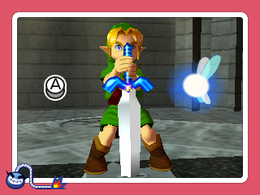 The microgame Ocarina of Time from WarioWare Gold