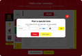 The window where the user can add special dates for their calendar