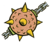 Artwork of a spiked ball, from Super Mario Land 2: 6 Golden Coins.