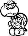 A transparent variant of the white Koopa Troopa