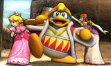King Dedede with Peach and Zelda.